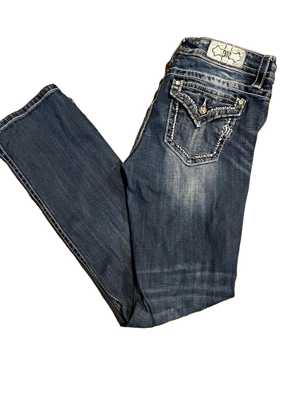 Miss Me Dark Wash Jeans with Embroidered Back Pockets
